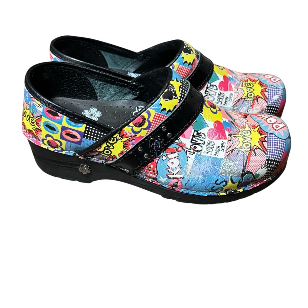 Sanita Women’s Multicolor Graphic Clogs Size 37 Colorful - Picture 3 of 10